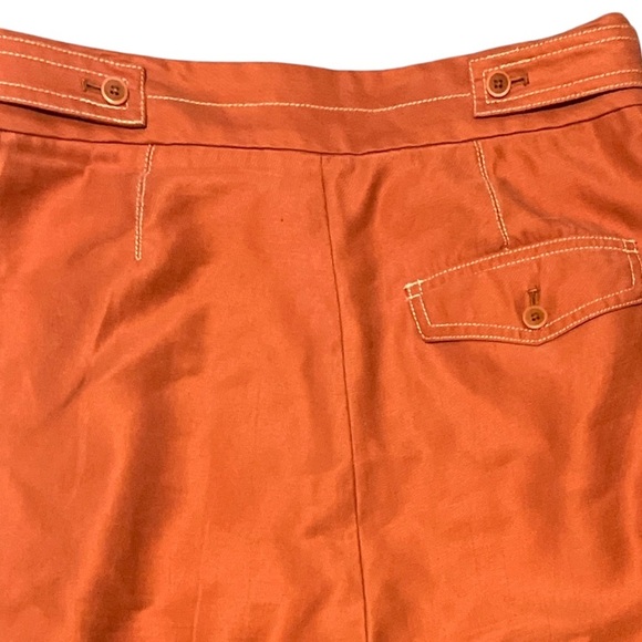Anthropology Vibrant Orange High-Waisted, Pleated Wide-Leg Pants. 4 - Picture 5 of 7